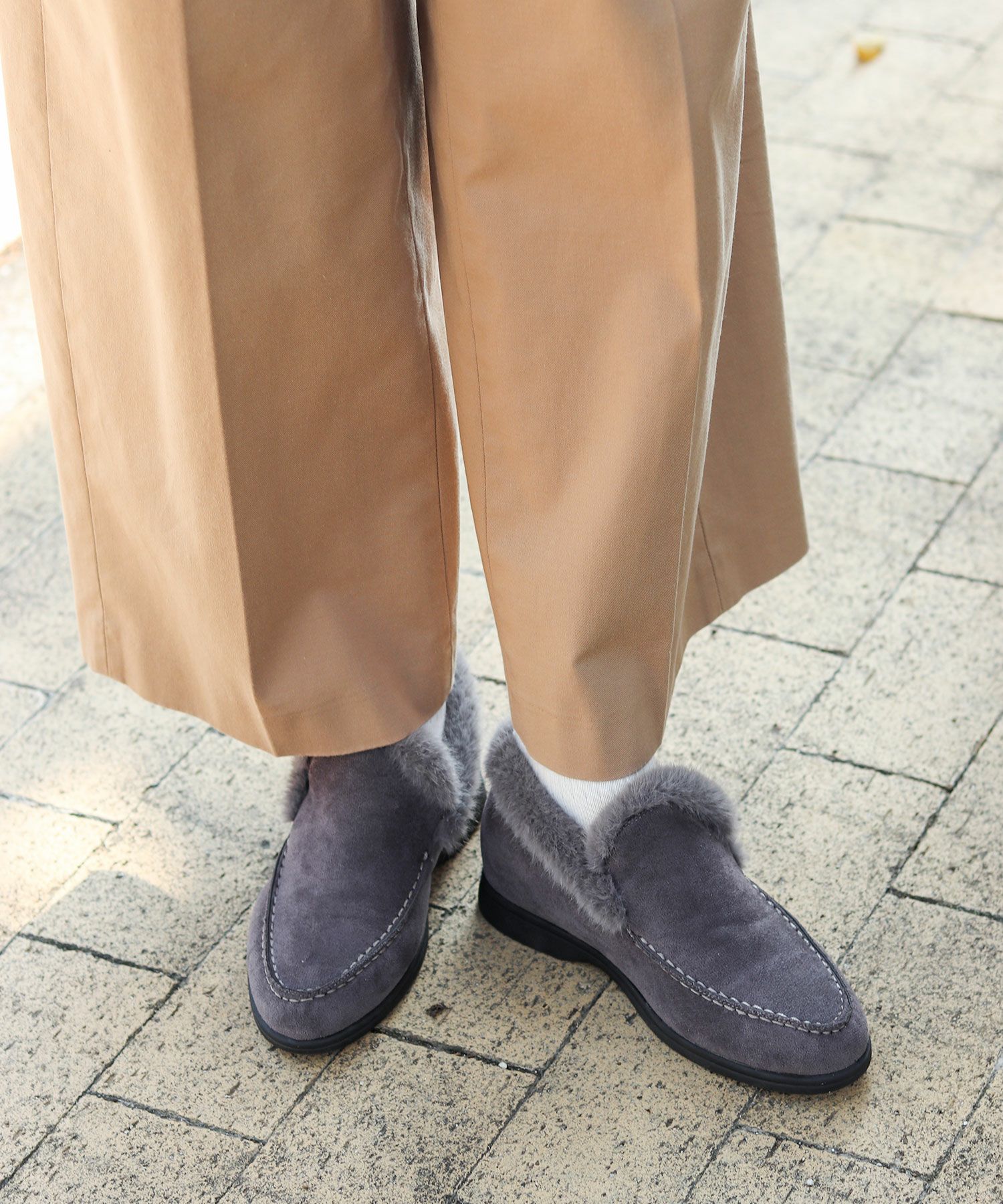 1.2cmシークレットソールあったかボアスリッポンスニーカー▲返品不可