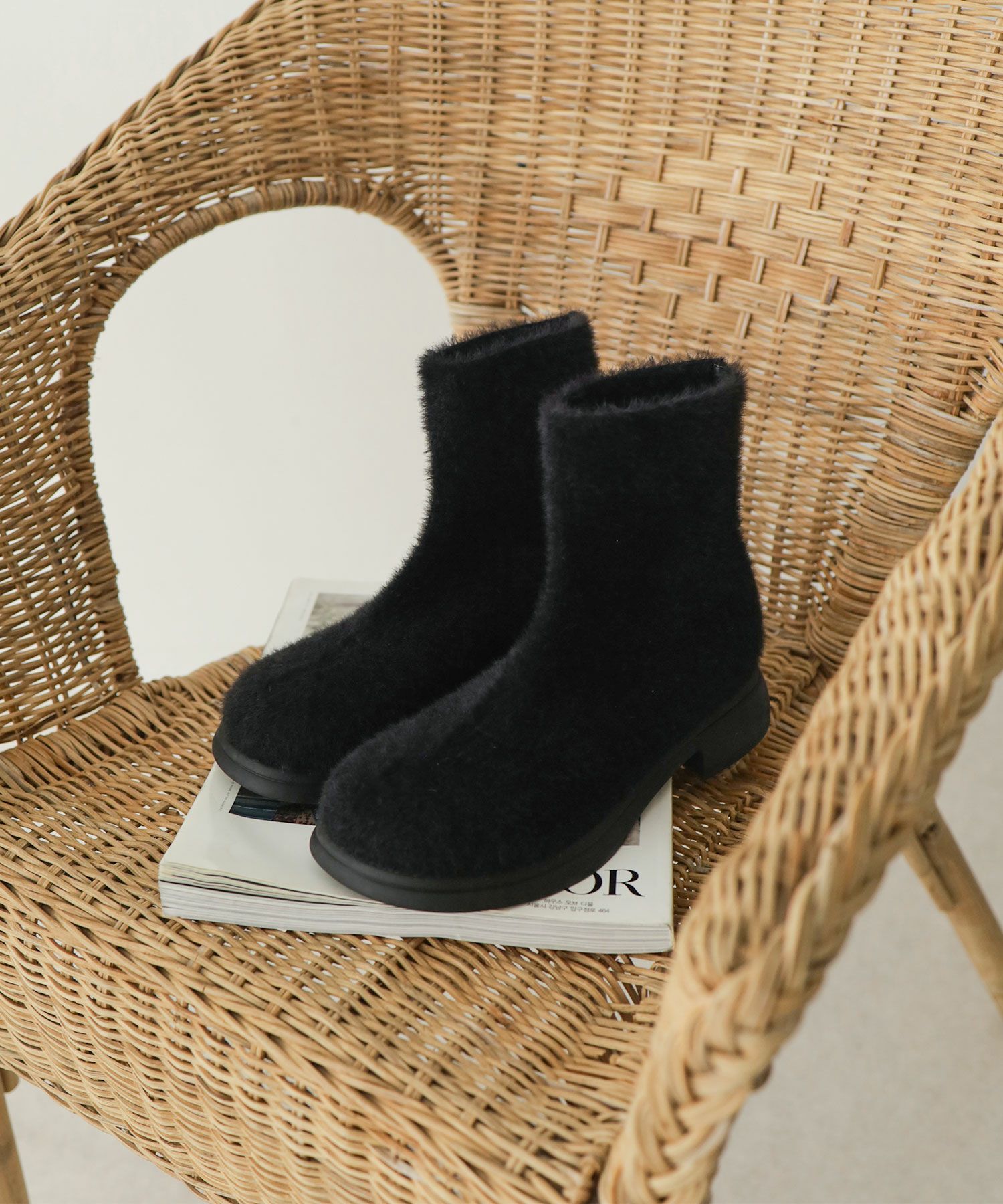 あったかシャギーソックスショートブーツ