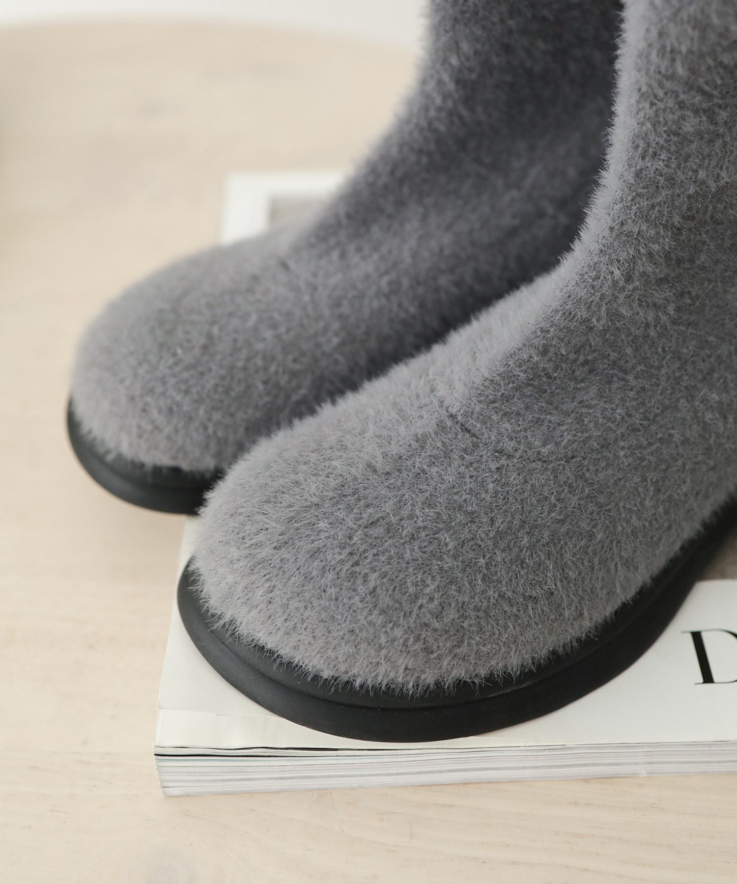 あったかシャギーソックスショートブーツ