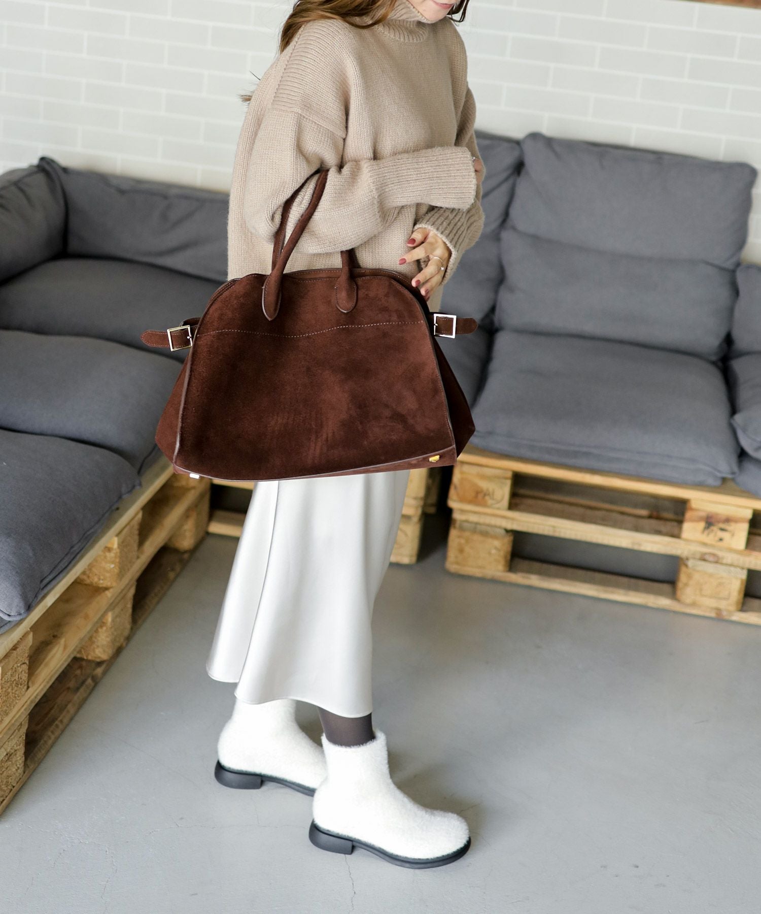 あったかシャギーソックスショートブーツ