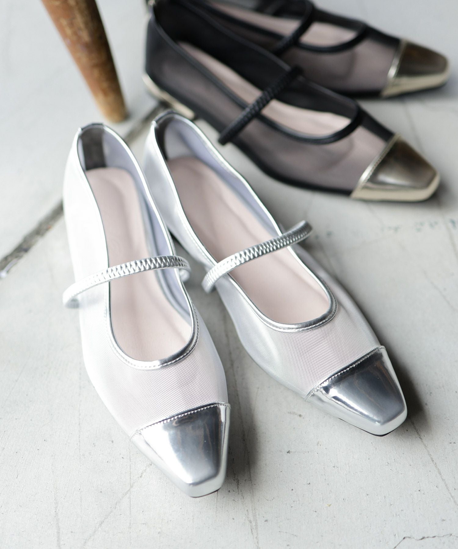 シースルーメリージェーンパンプス