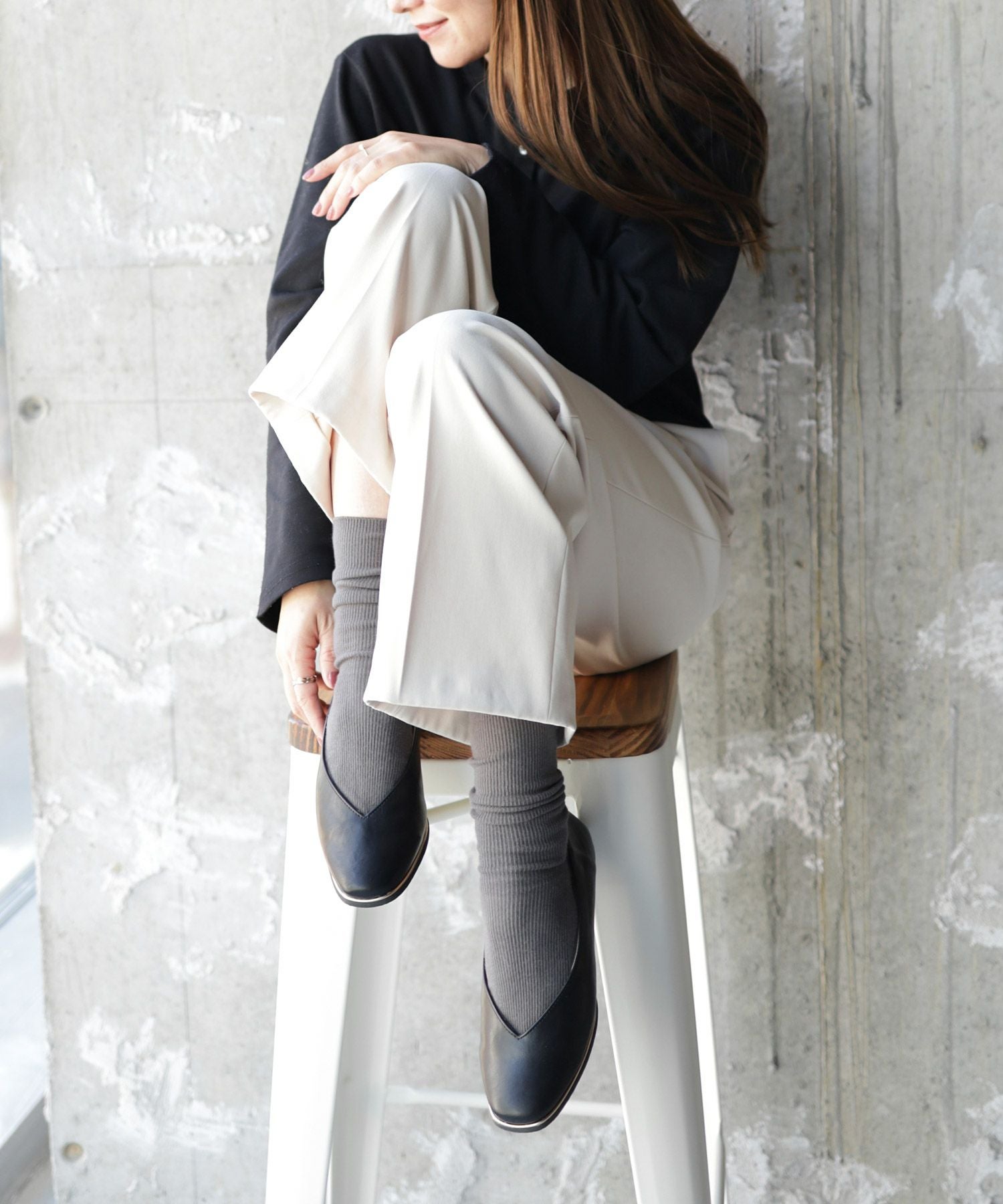 ゴールドピーススクエアトゥフラットパンプス | SESTO(セスト