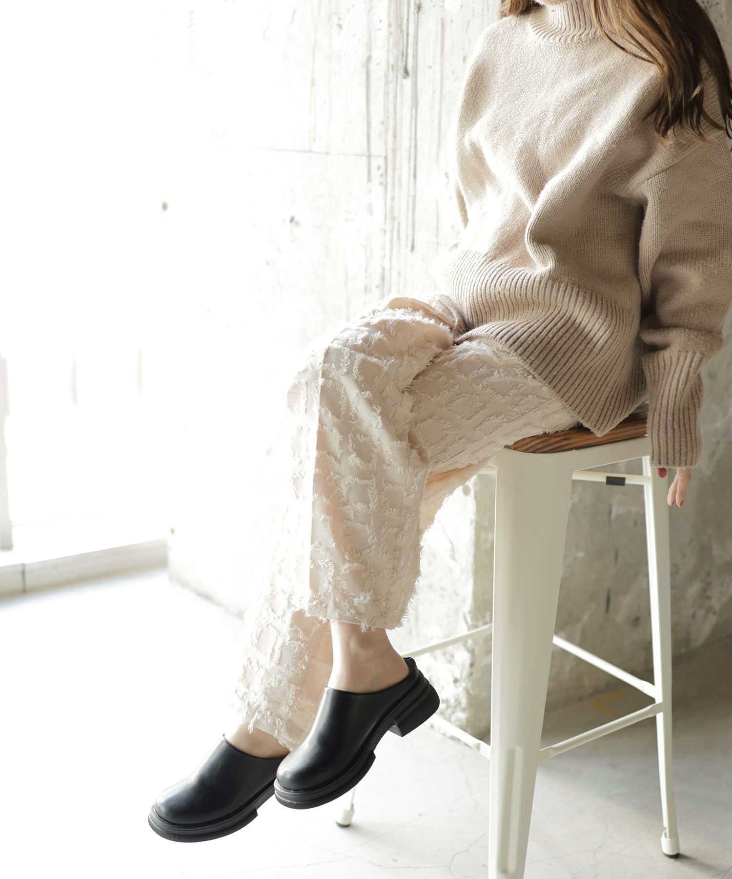 厚底スリッポンサンダル