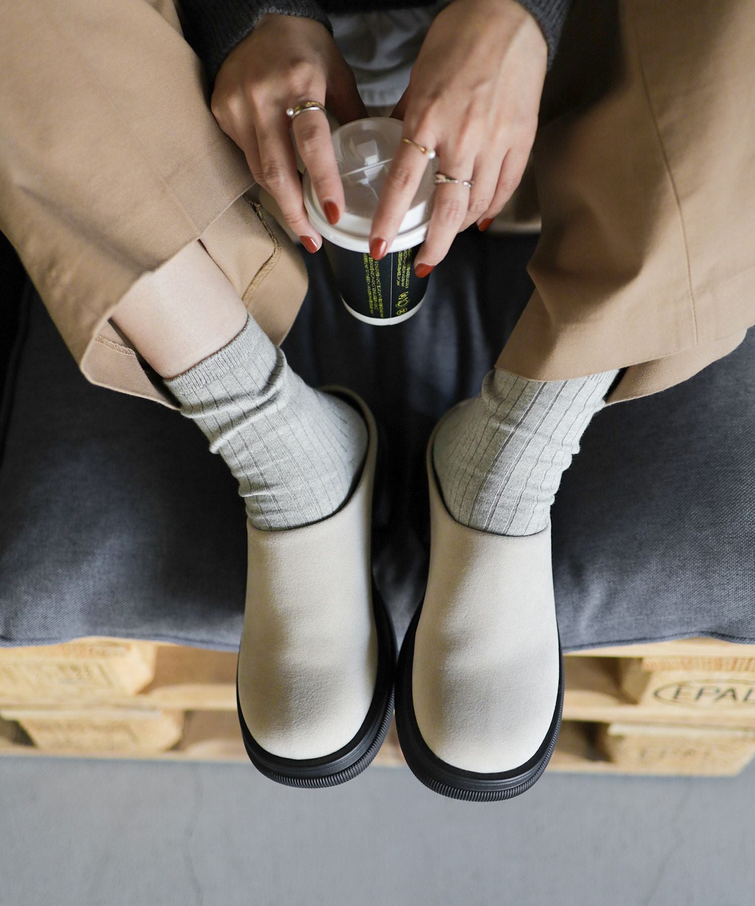 厚底スリッポンサンダル