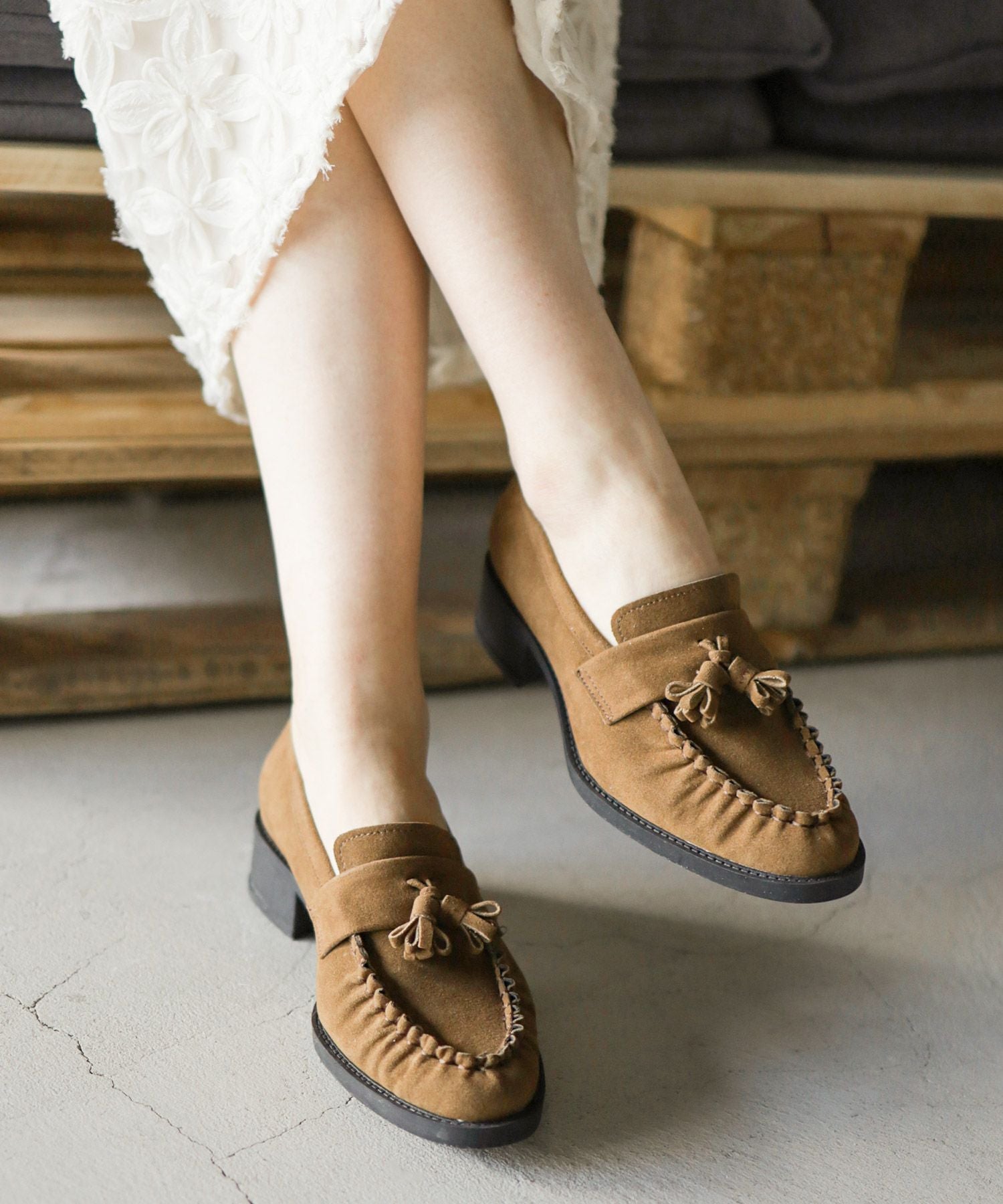 モカステッチタッセルローファー ▲返品不可