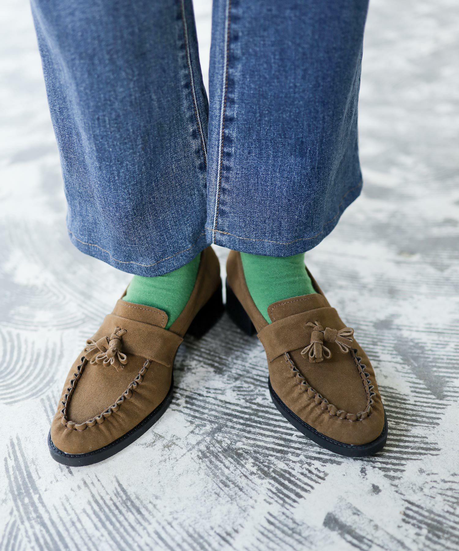 モカステッチタッセルローファー ▲返品不可