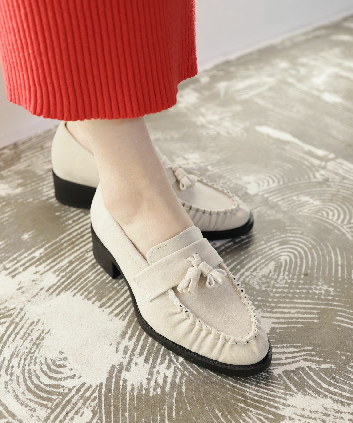 モカステッチタッセルローファー ▲返品不可