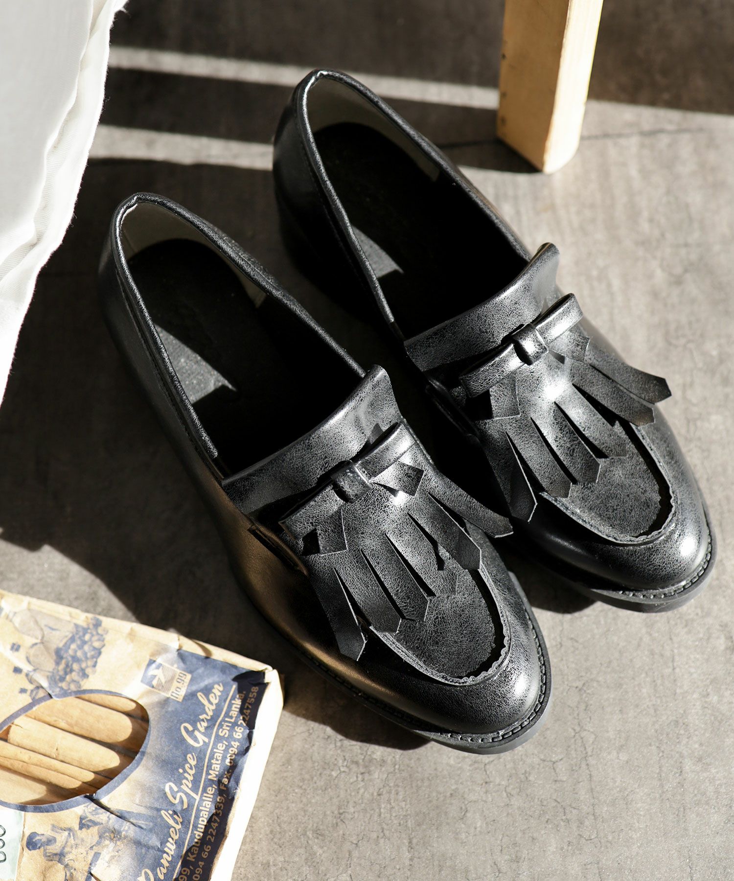 キルティタンリボンローファー