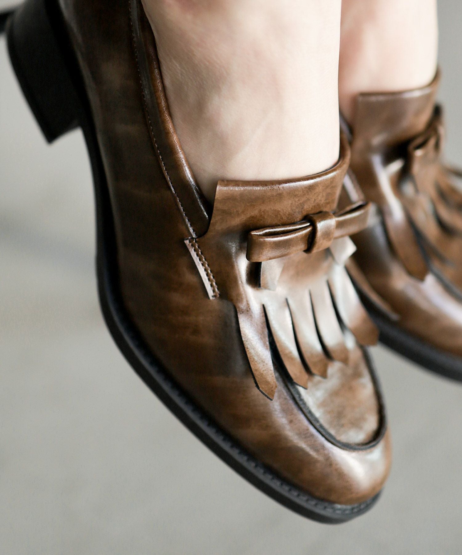 キルティタンリボンローファー