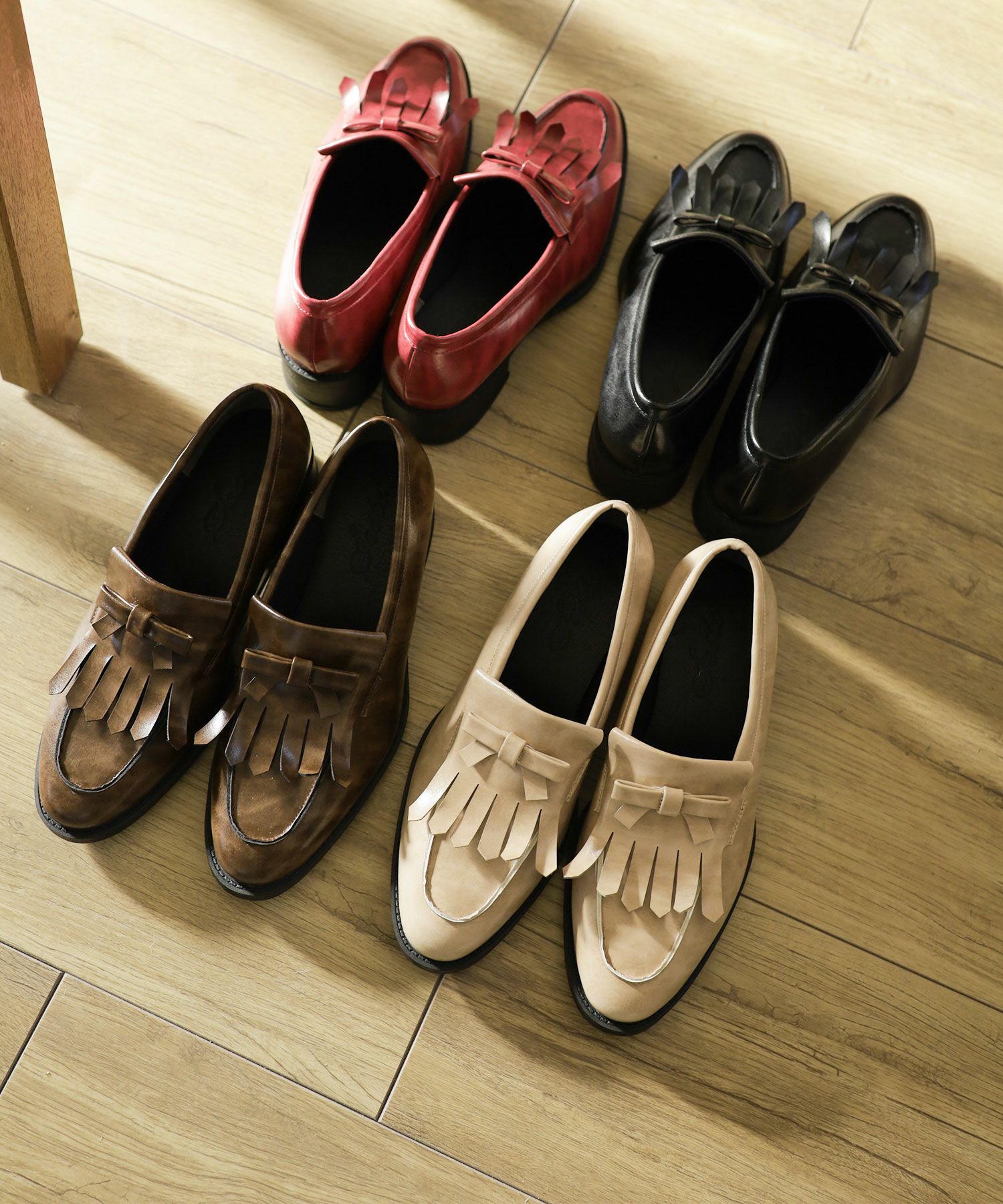 キルティタンリボンローファー