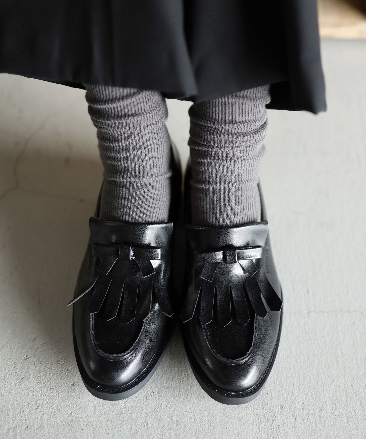 キルティタンリボンローファー