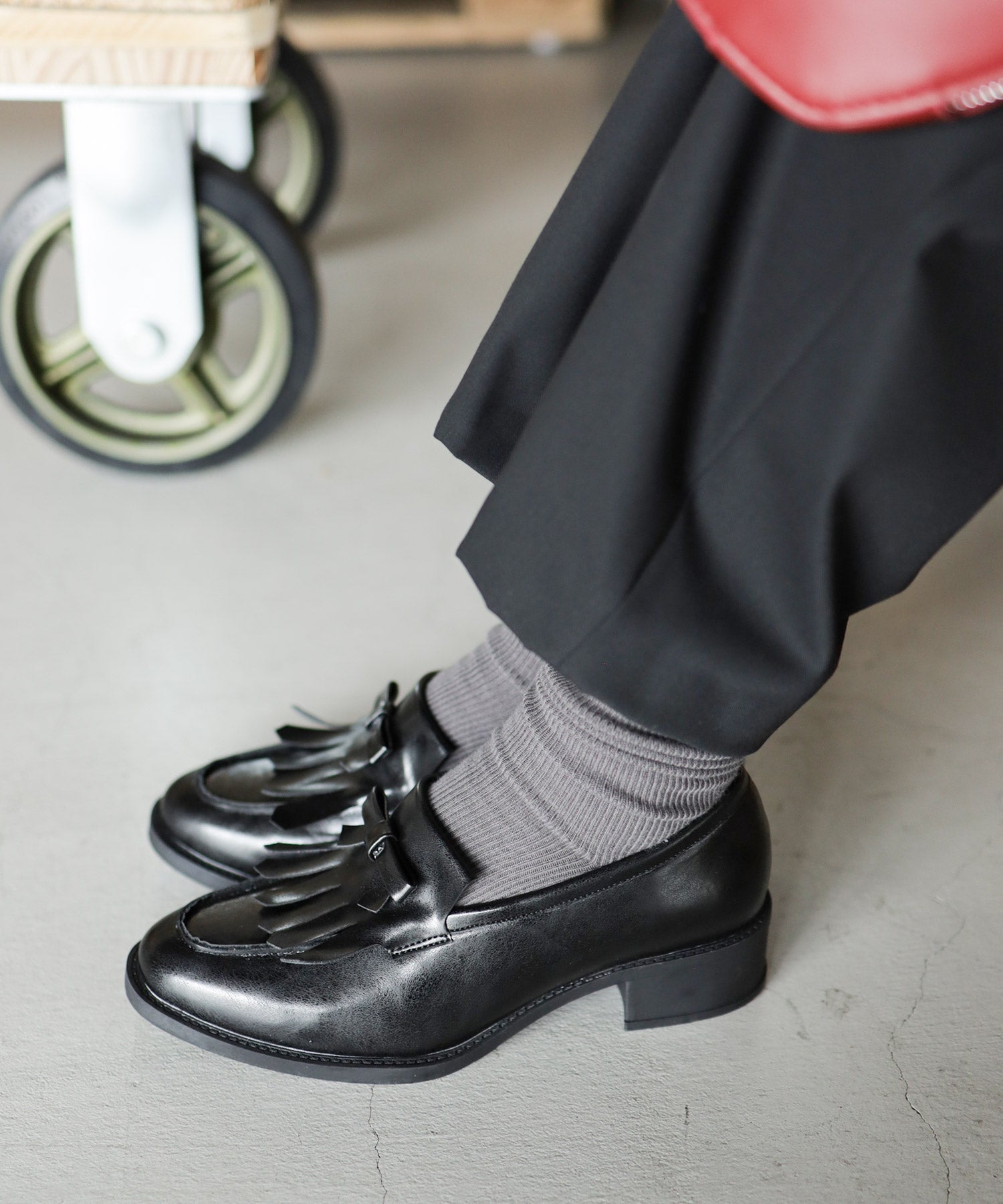 キルティタンリボンローファー