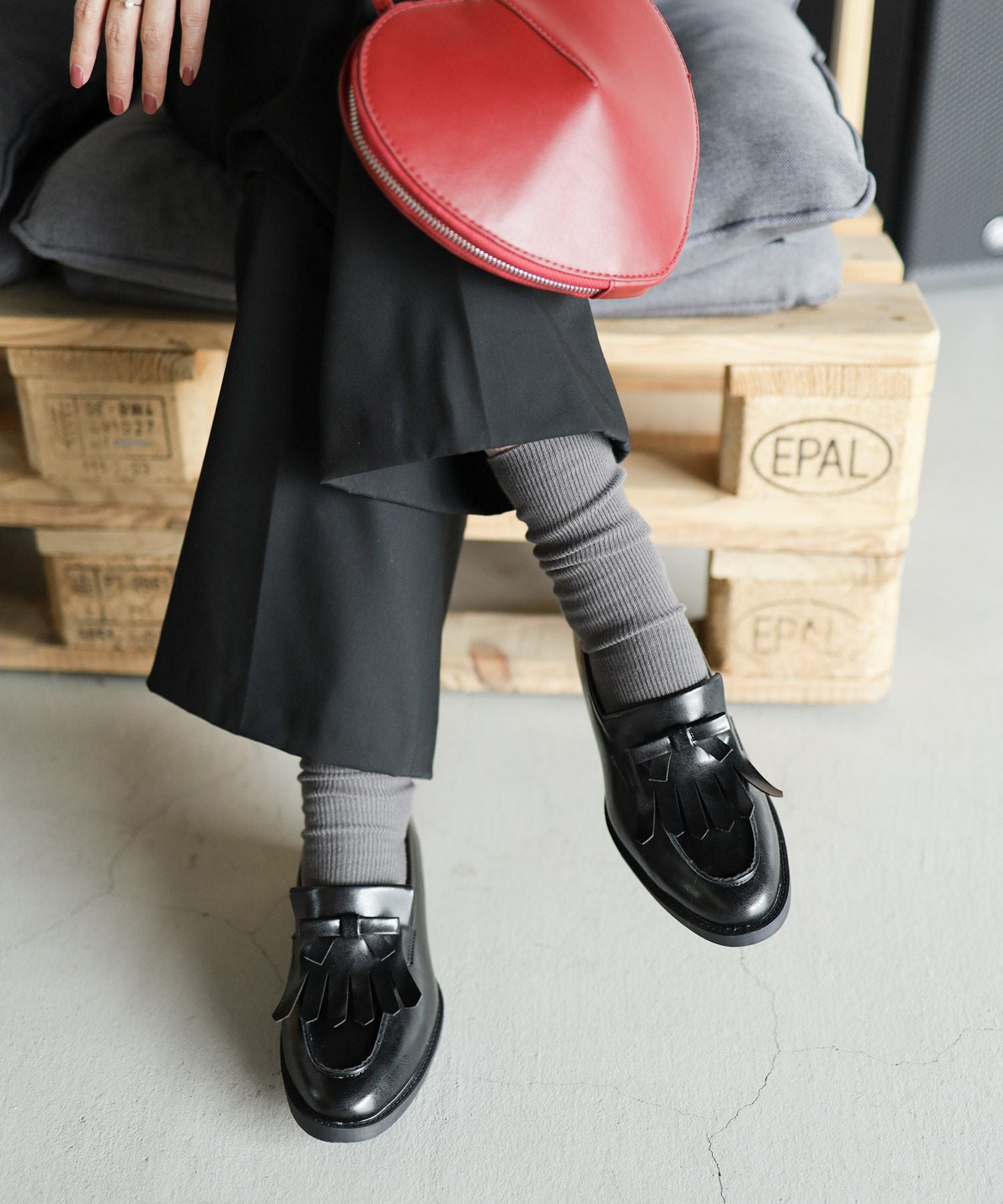 キルティタンリボンローファー