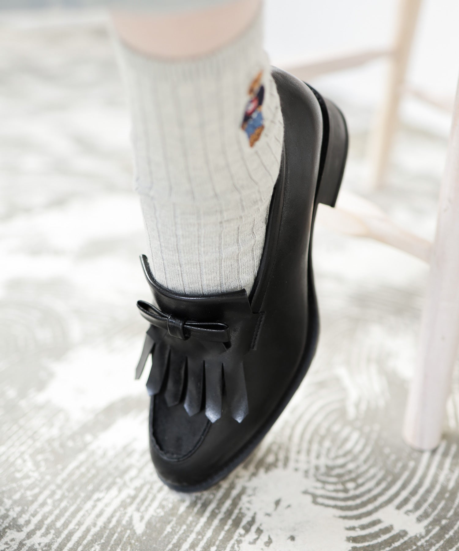 キルティタンリボンローファー