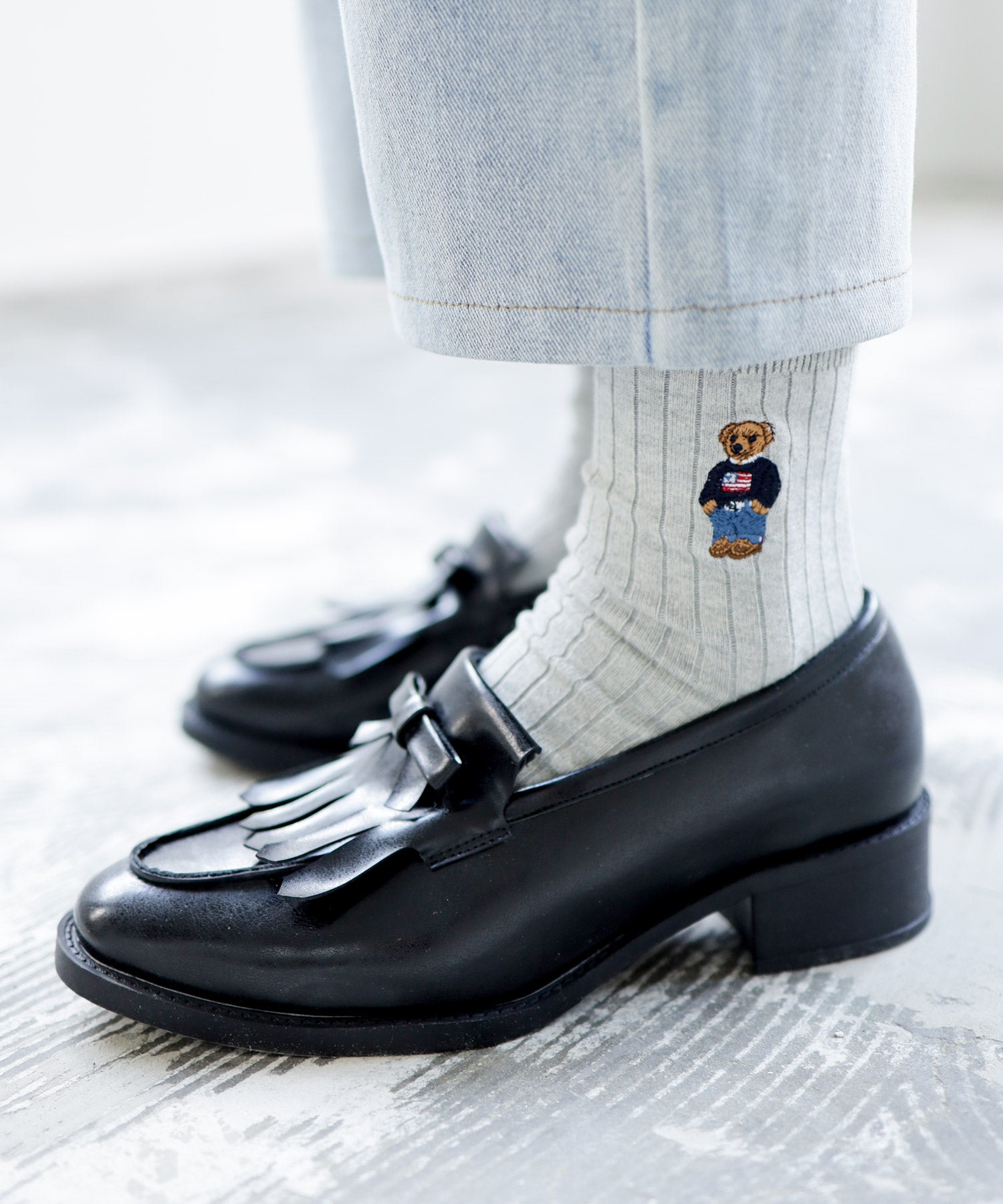 キルティタンリボンローファー