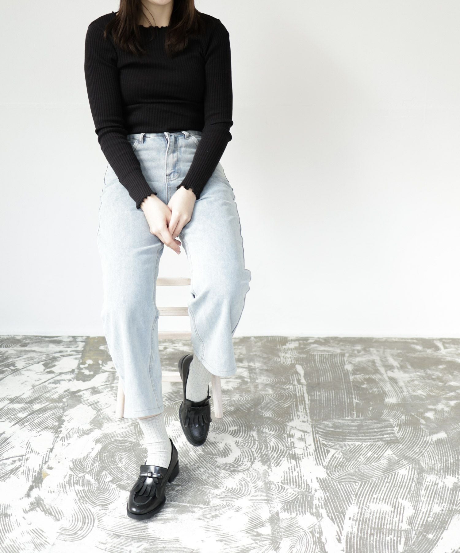 キルティタンリボンローファー