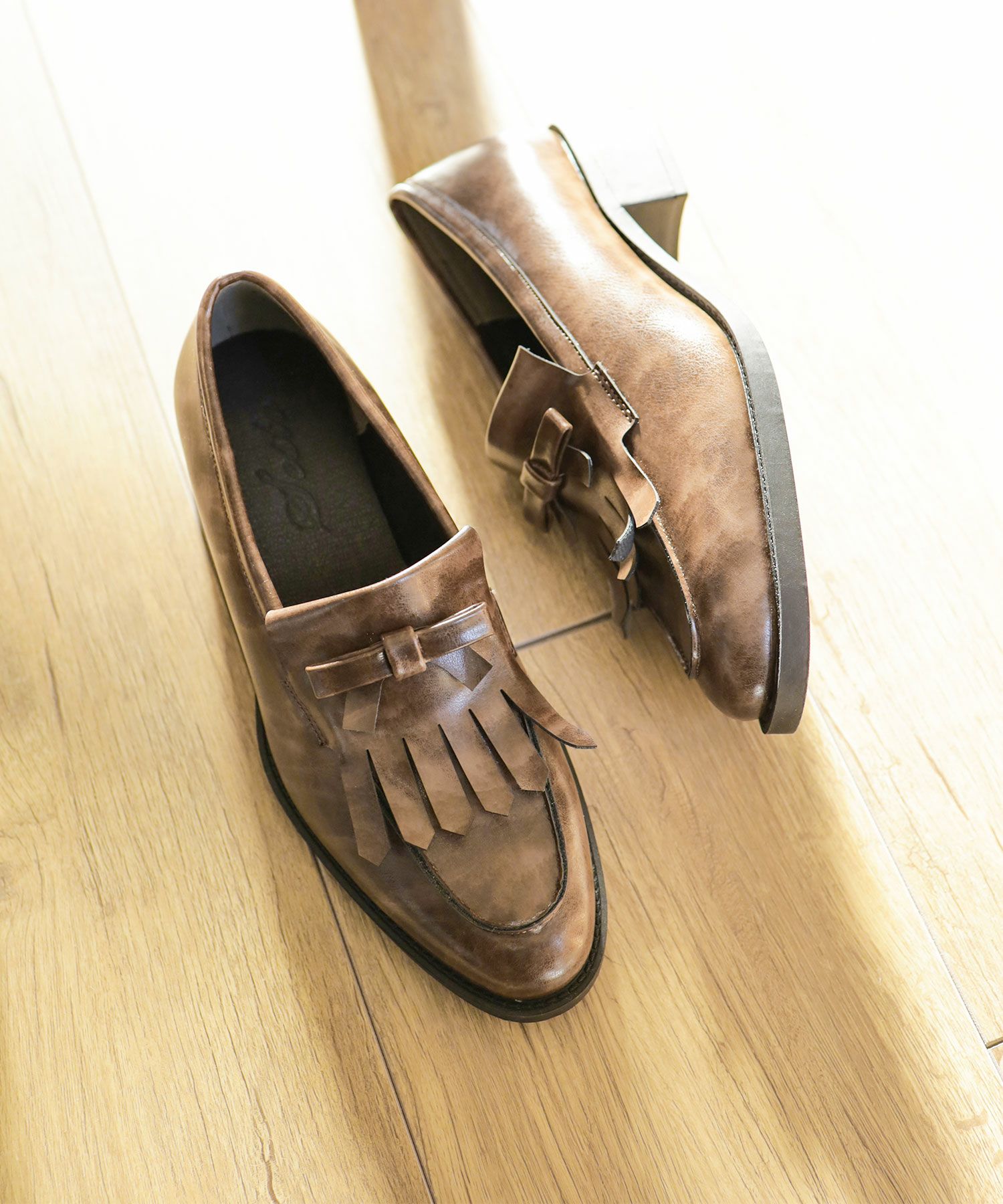 キルティタンリボンローファー