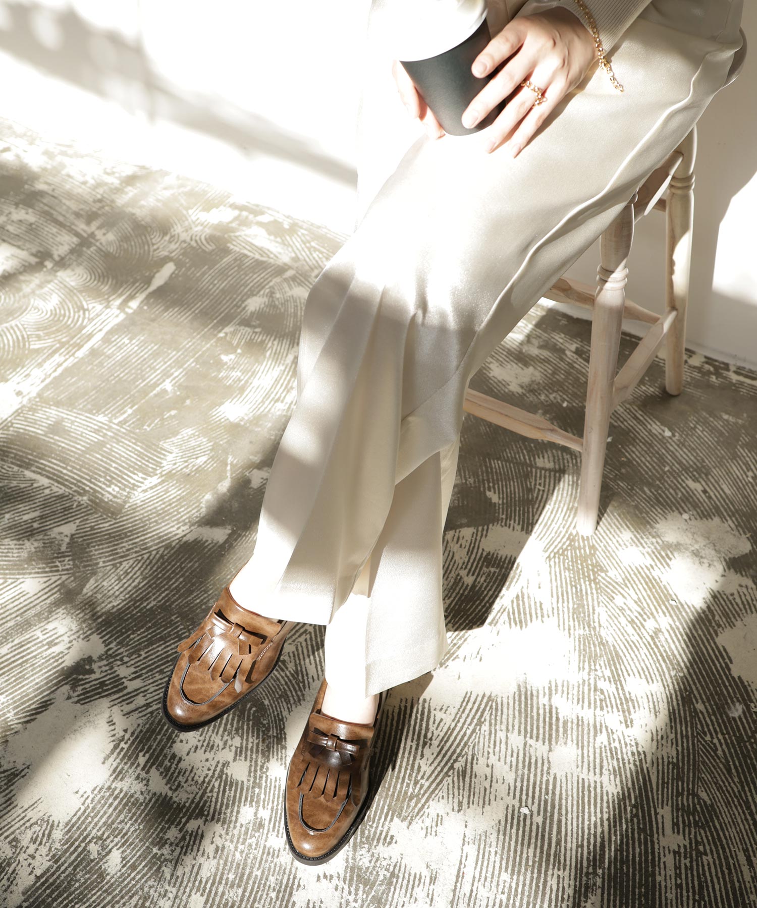 キルティタンリボンローファー