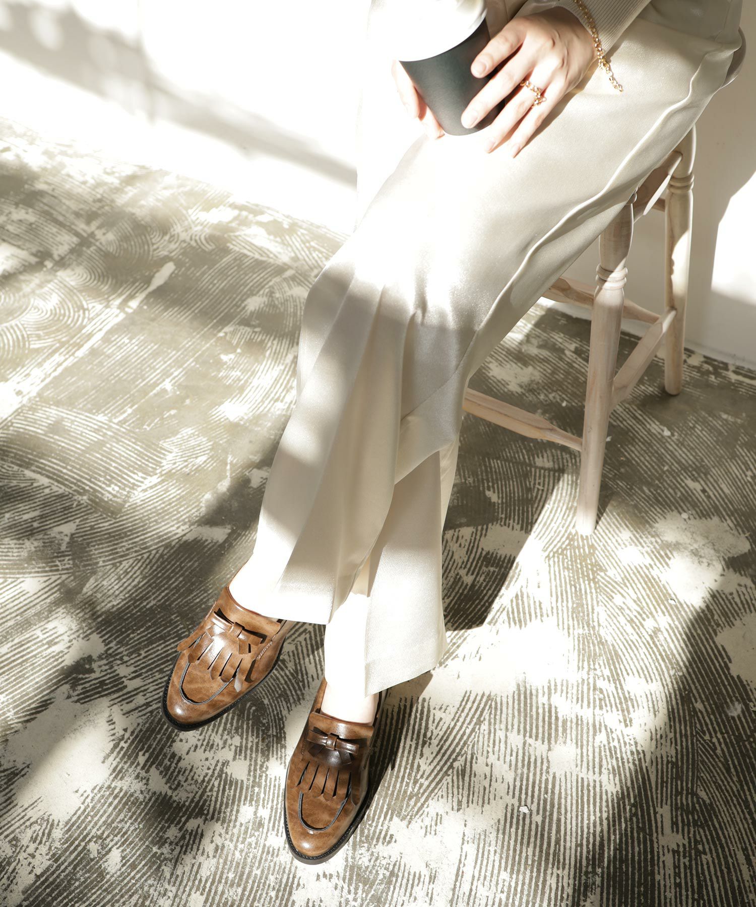 キルティタンリボンローファー