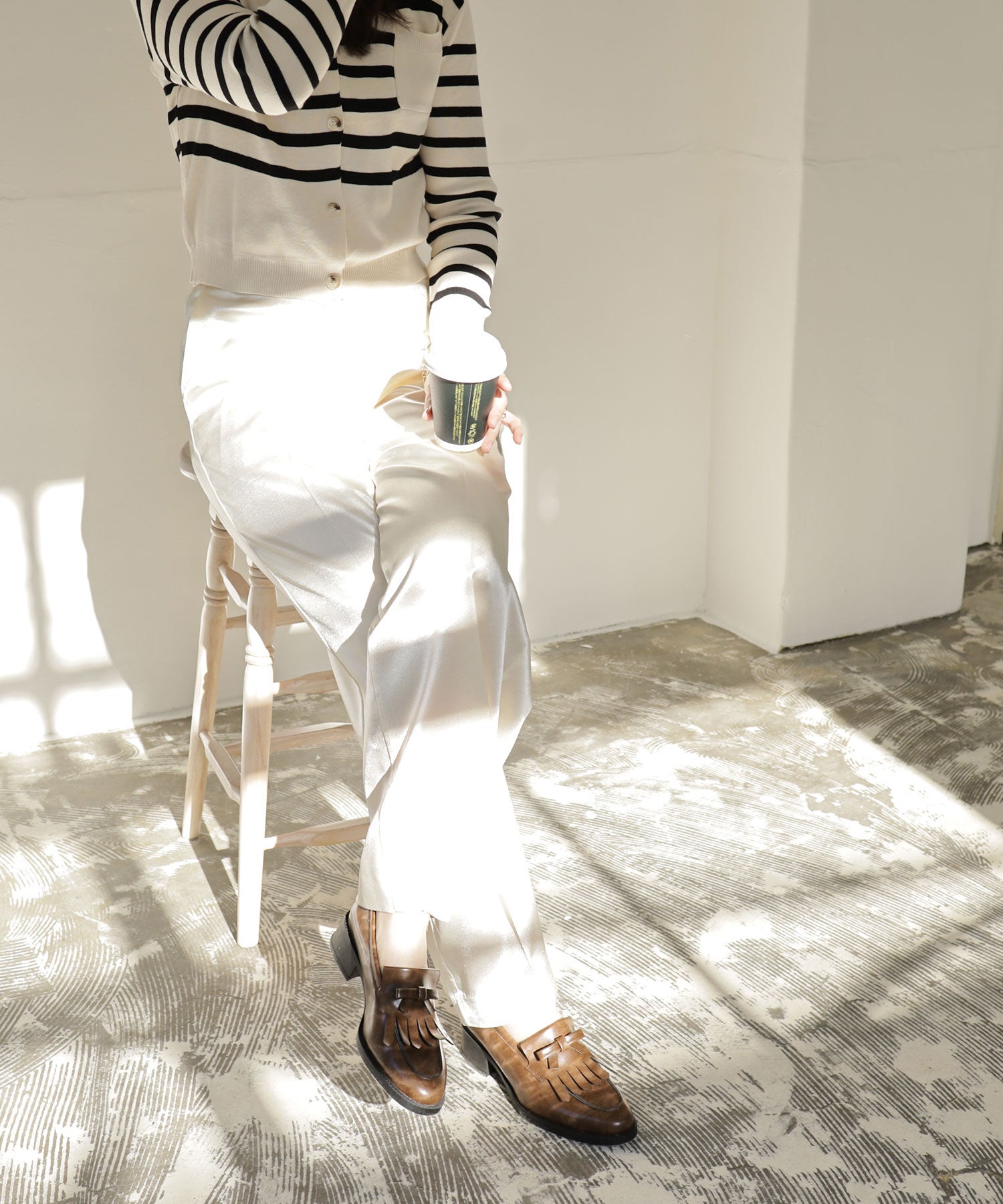 キルティタンリボンローファー