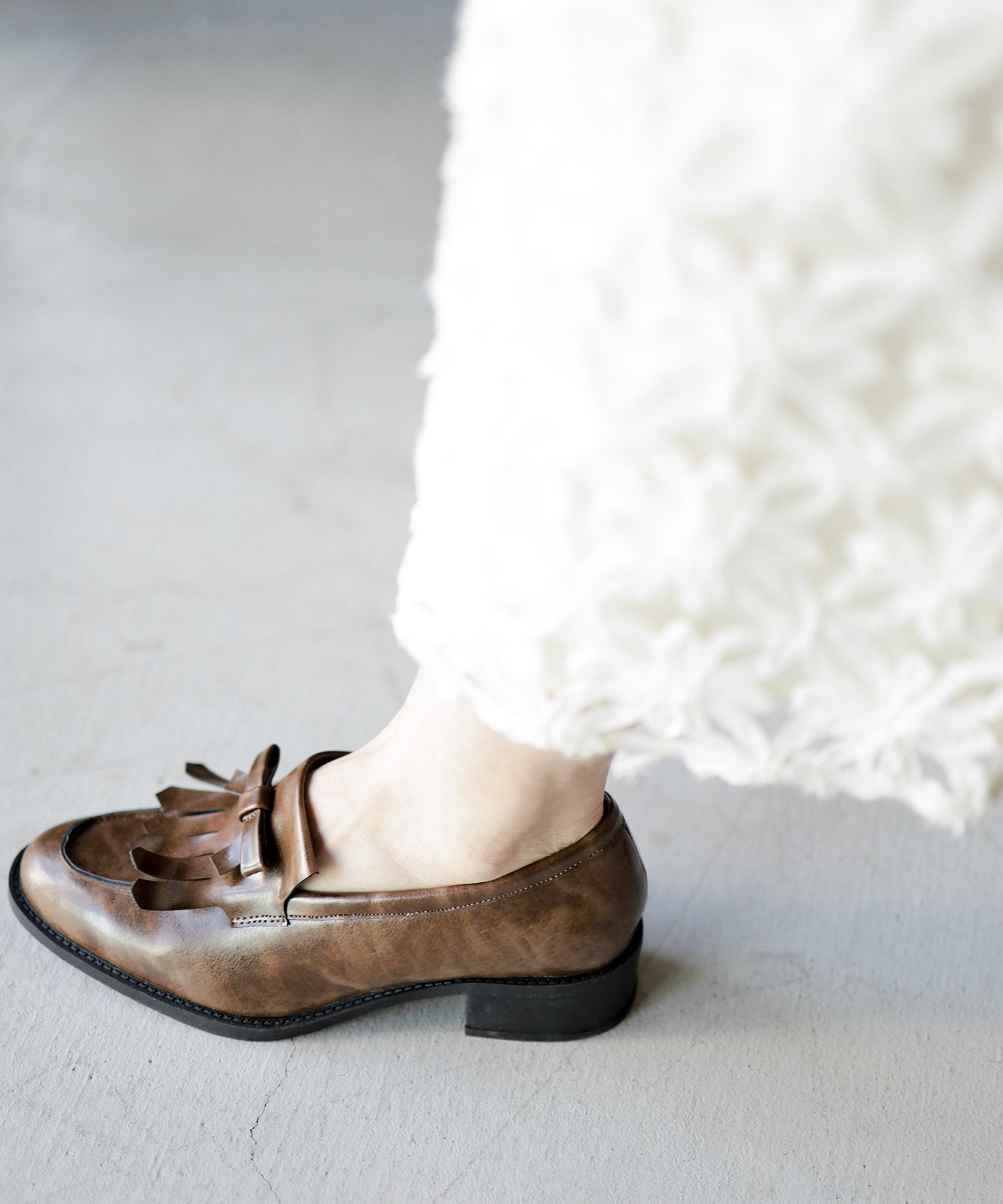 キルティタンリボンローファー