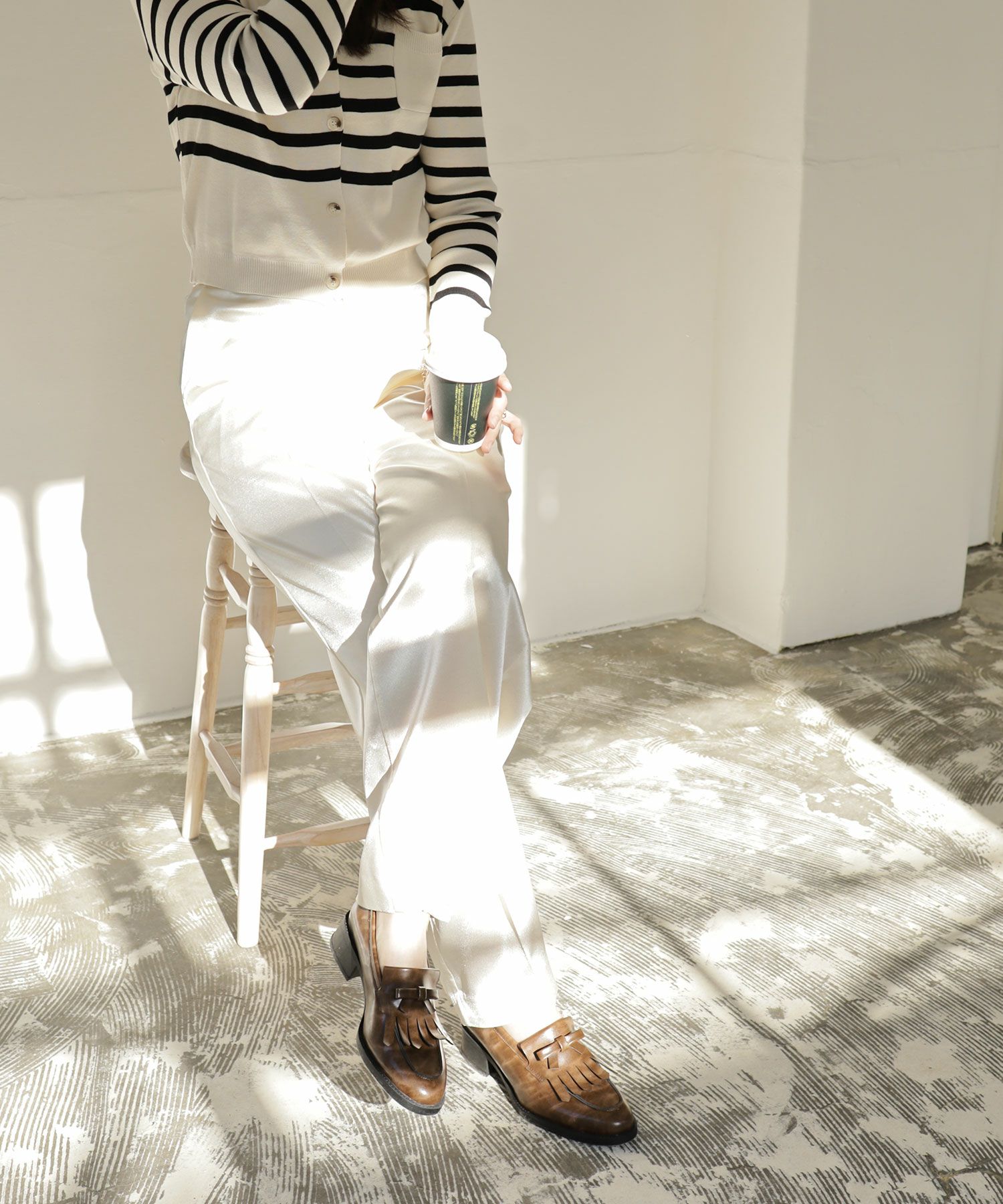 キルティタンリボンローファー