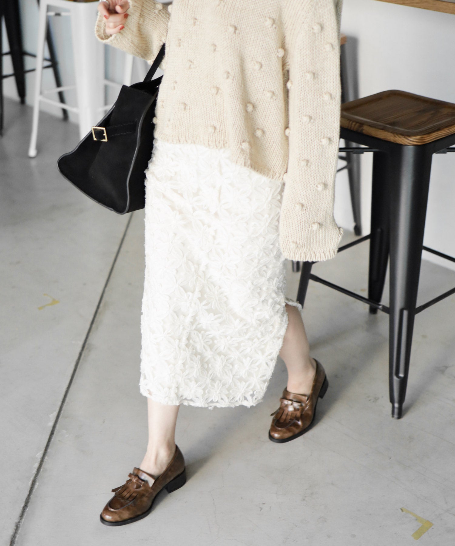 キルティタンリボンローファー