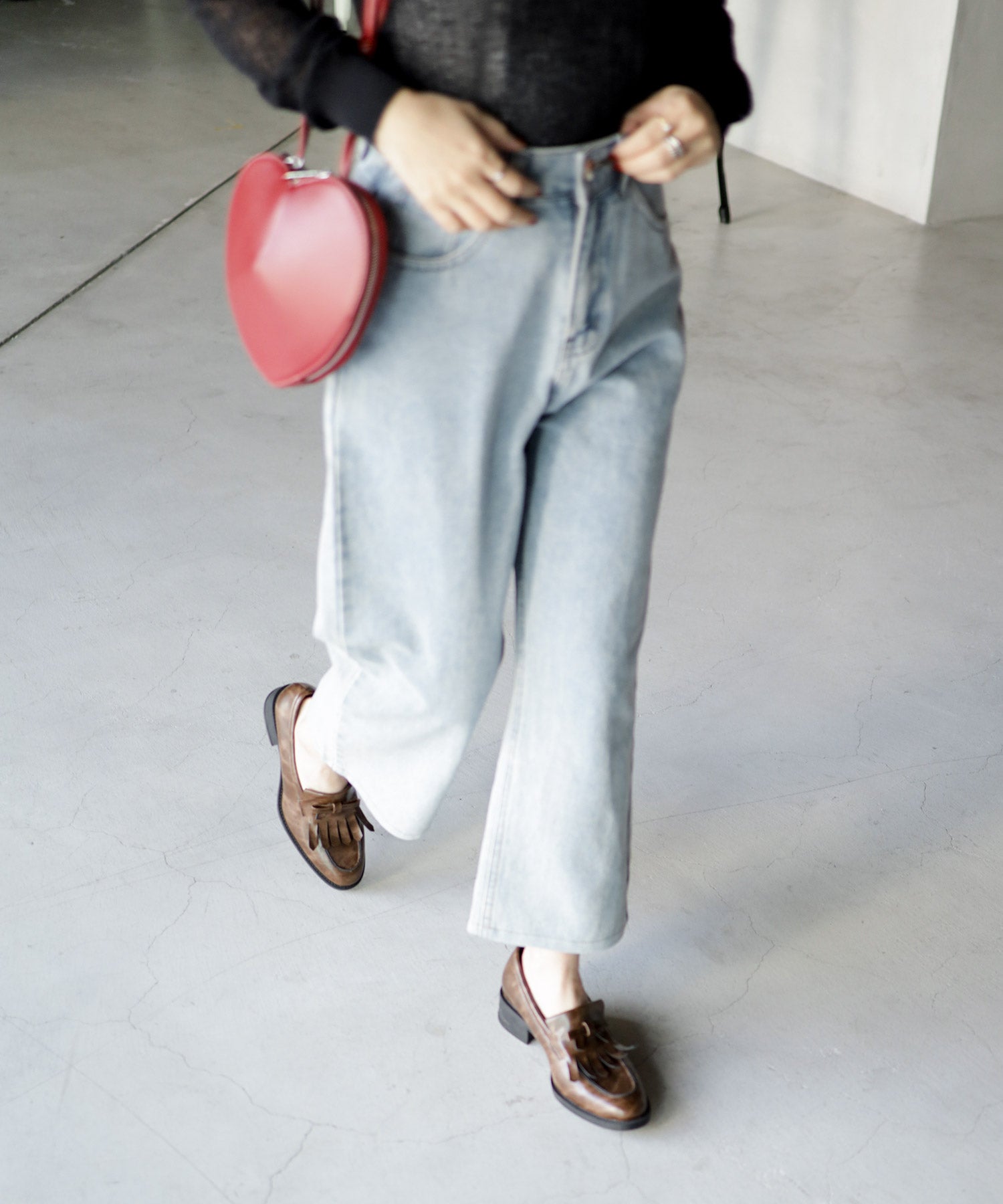 キルティタンリボンローファー