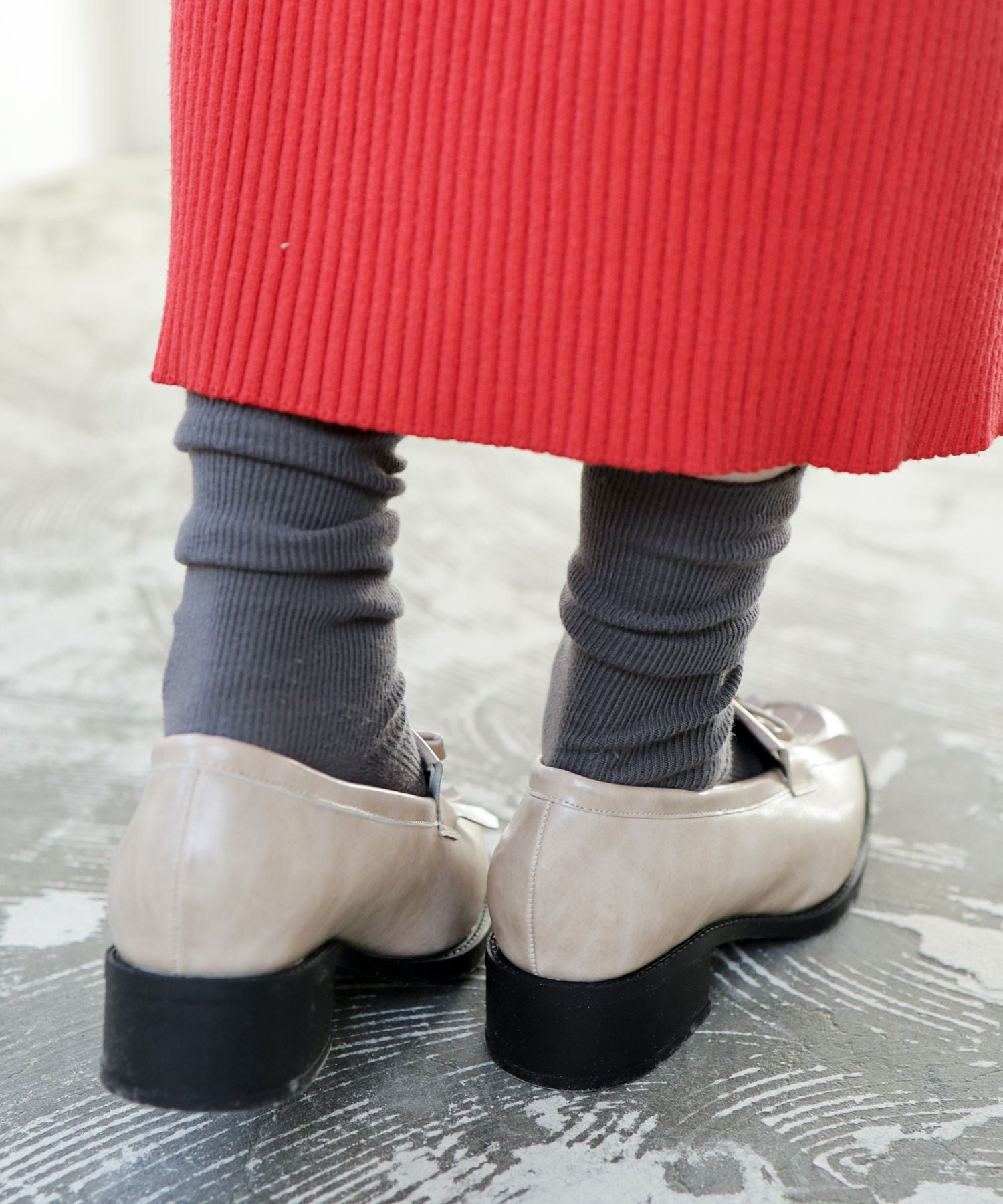 キルティタンリボンローファー