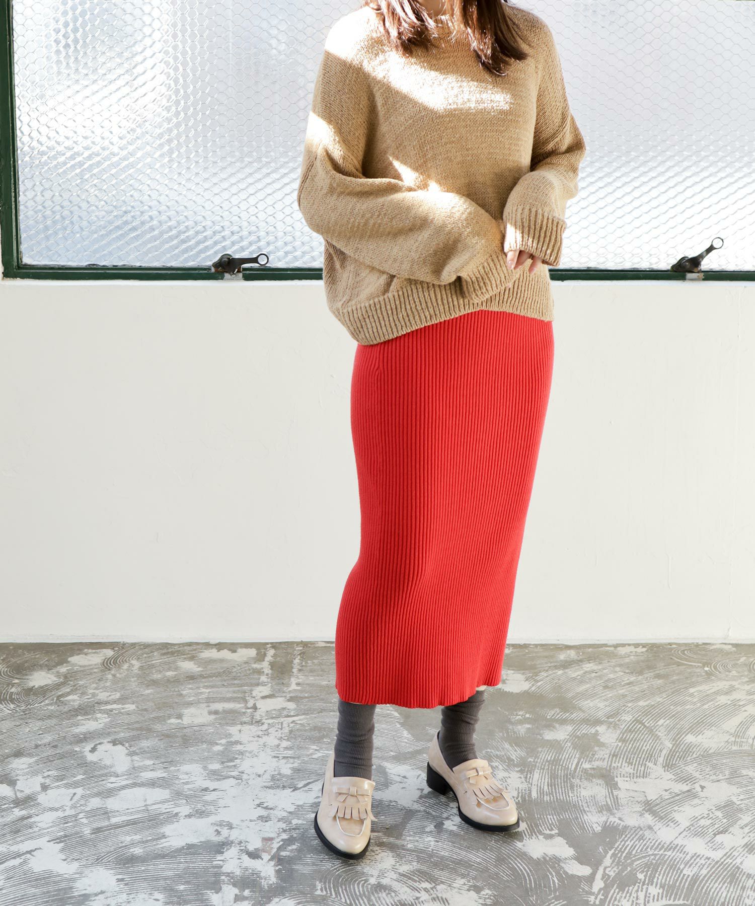 キルティタンリボンローファー