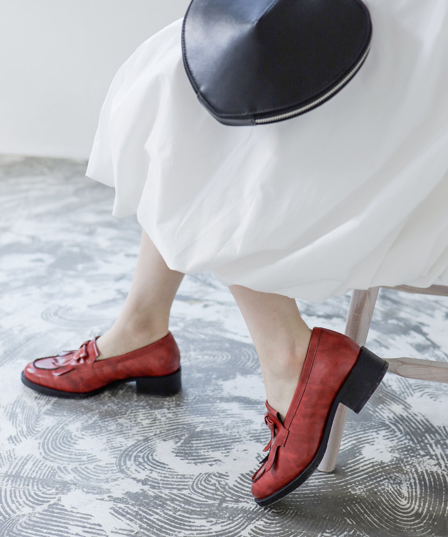 キルティタンリボンローファー