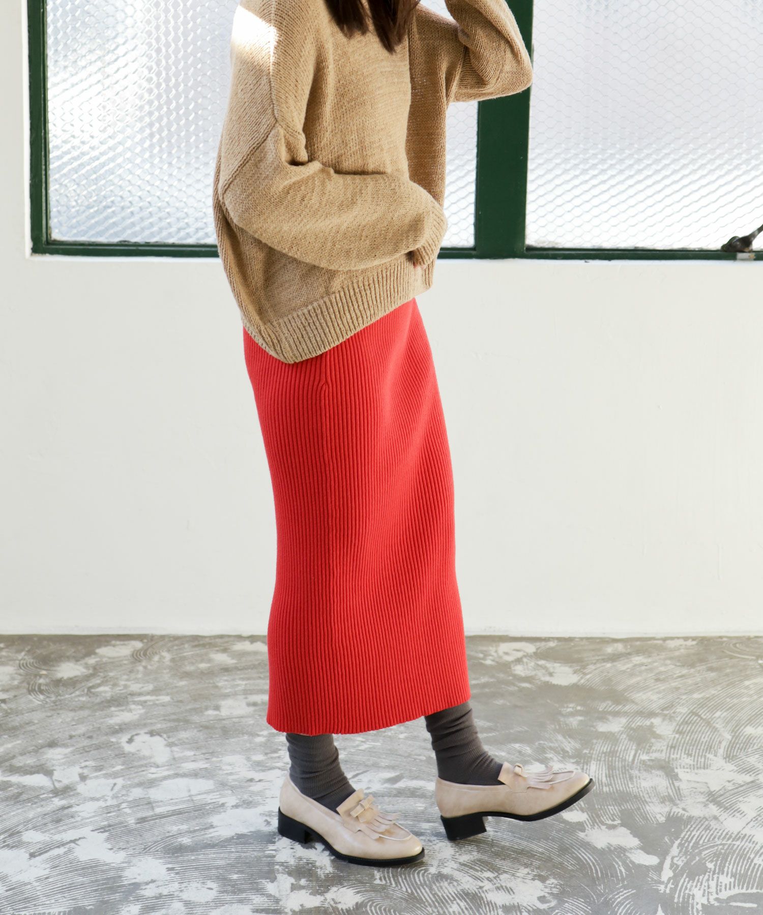 キルティタンリボンローファー