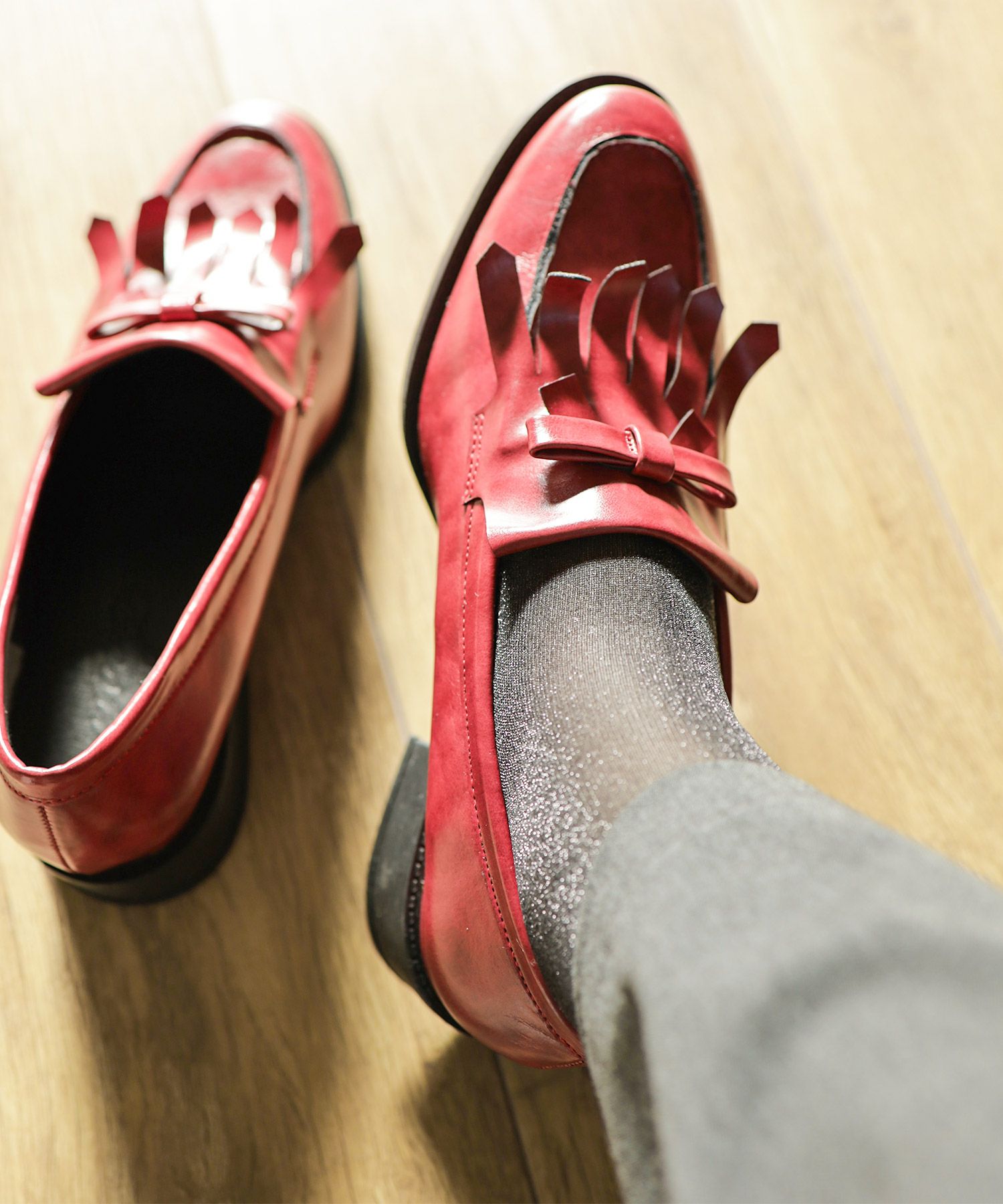 キルティタンリボンローファー