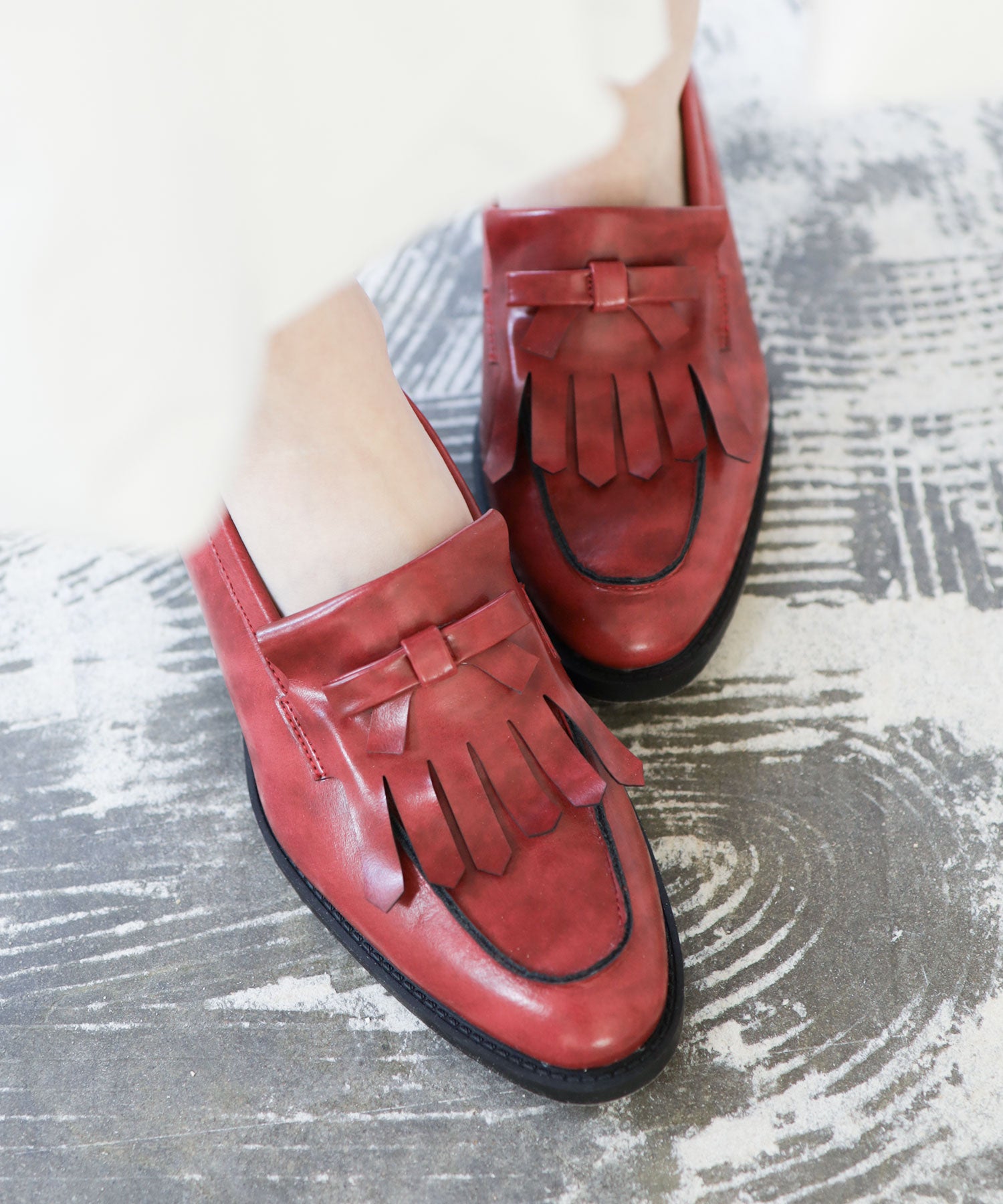 キルティタンリボンローファー