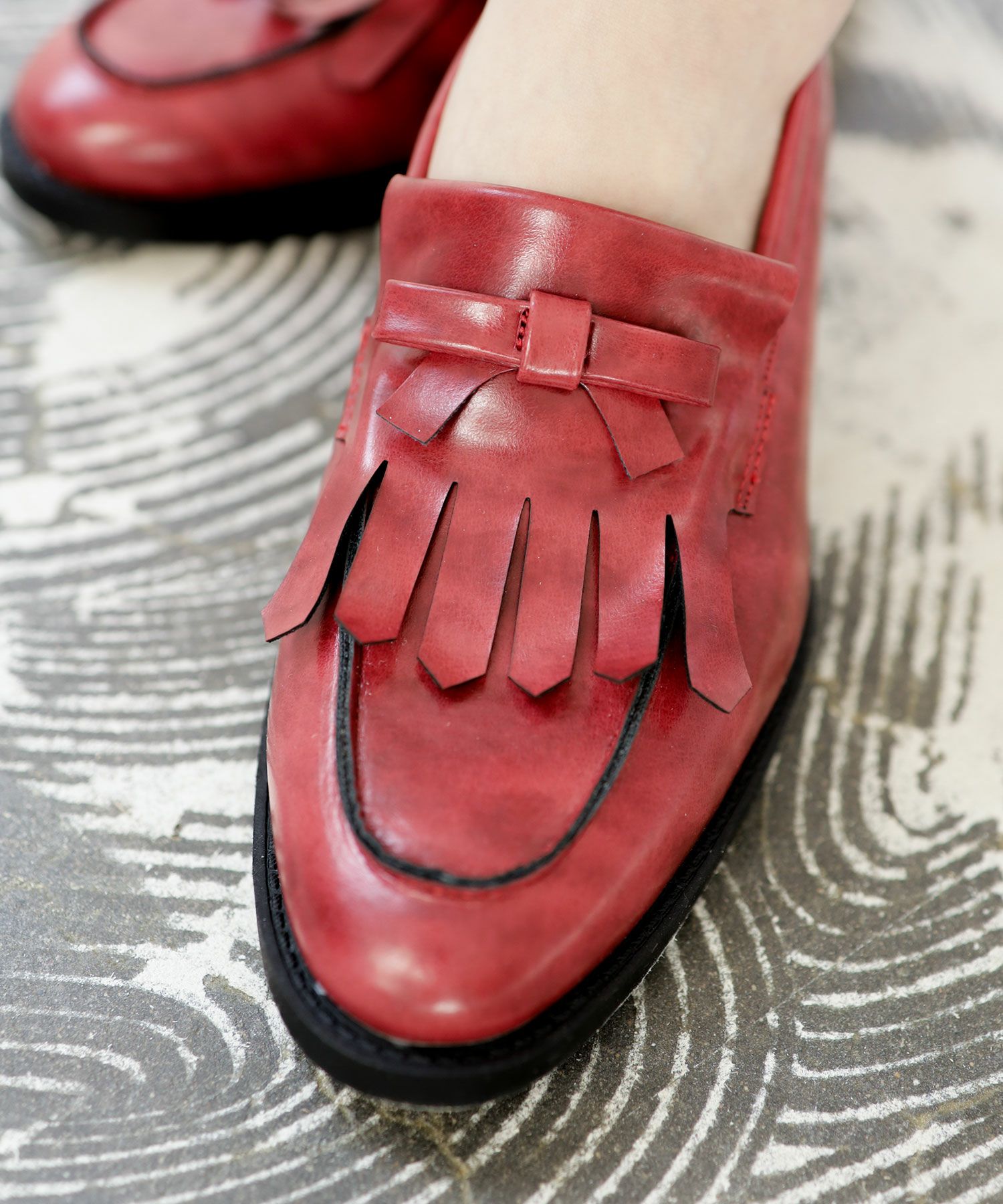 キルティタンリボンローファー