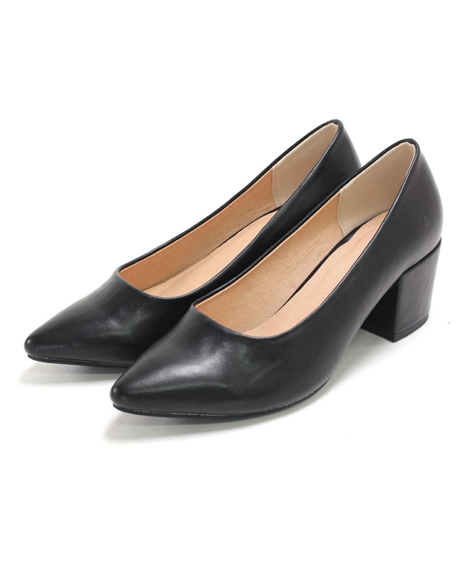 かかとがパカパカしにくい!ポインテッドトゥチャンキーヒールパンプス NEWサイズ 一部4月末~5月上旬入荷予定