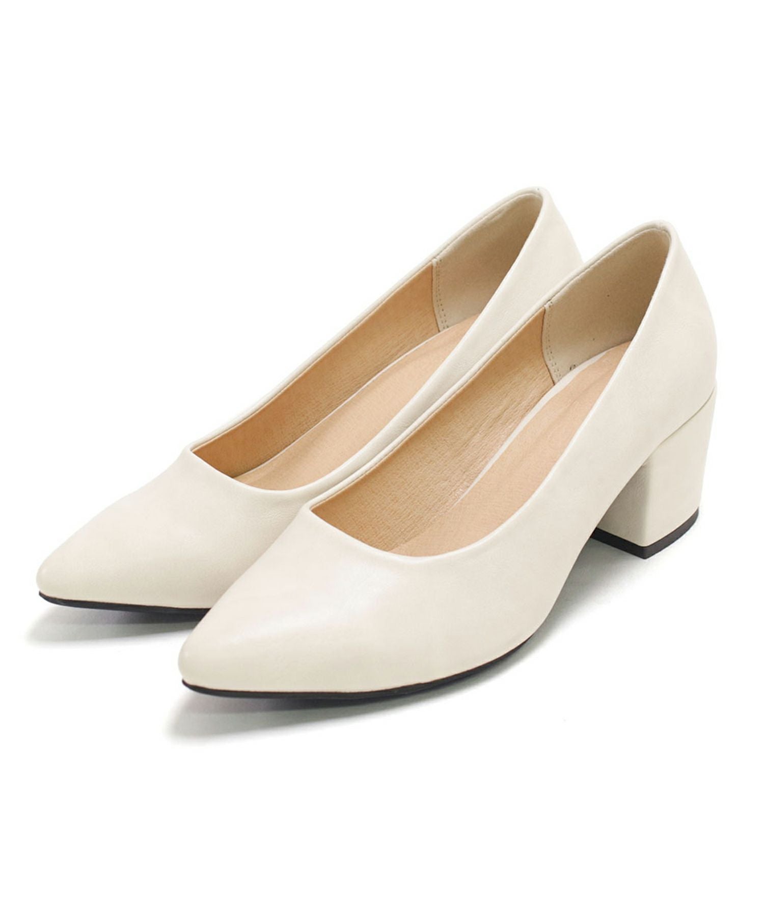 かかとがパカパカしにくい！ポインテッドトゥチャンキーヒールパンプス NEWサイズ 一部4月末～5月上旬入荷予定