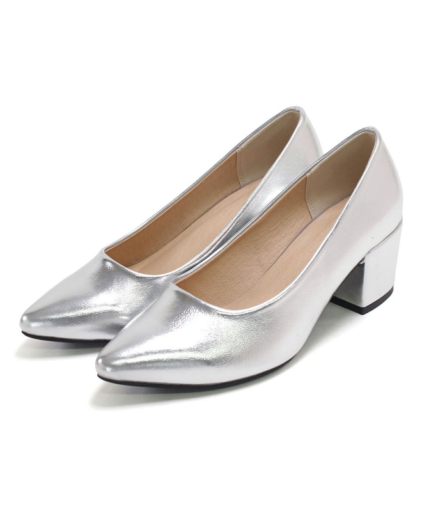 かかとがパカパカしにくい!ポインテッドトゥチャンキーヒールパンプス NEWサイズ 一部4月末~5月上旬入荷予定