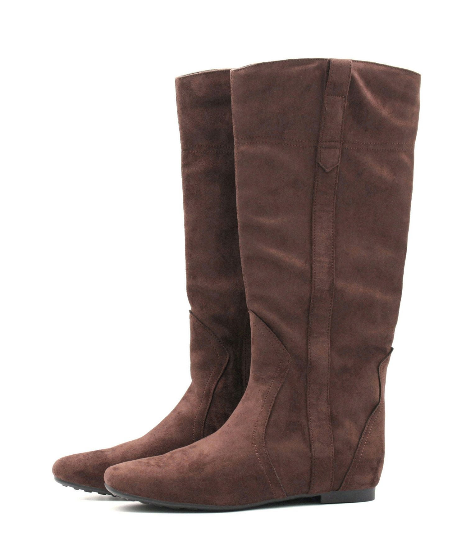 定3.9万 アンタイトル*上品スエード ロング丈ブーツ24.5/Q29-4 定3.9万 アンタイトル*上品スエード ロング丈ブーツ24.5/Q29-4